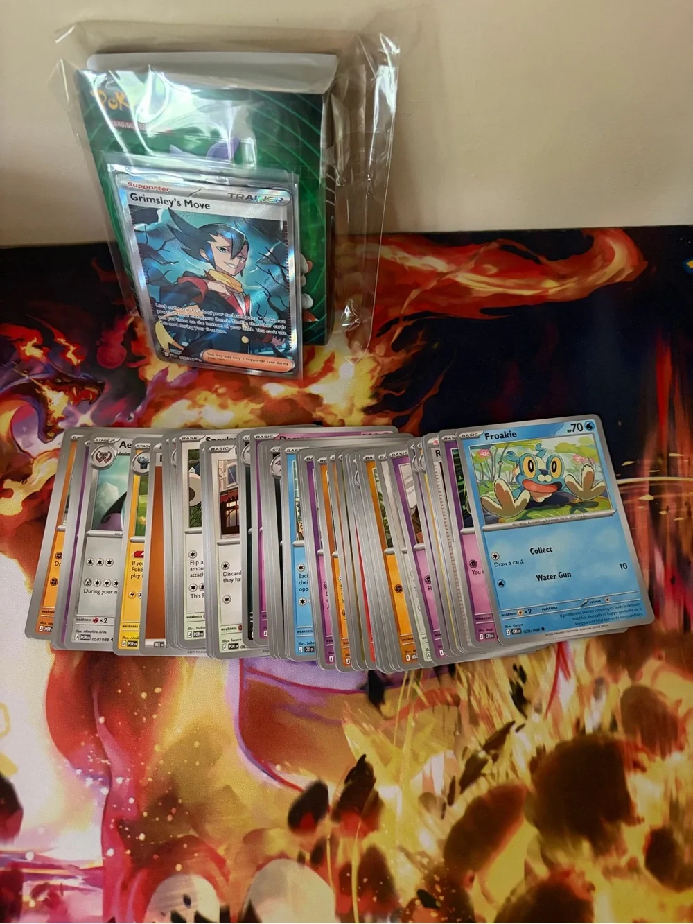 Pokémon Trading Card Lot with Sleeved Cards and Holo Cards - Blue Purple Accents